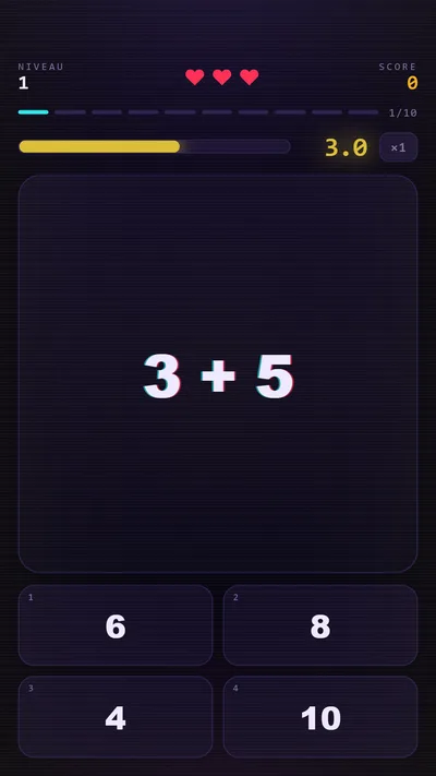 Aperçu du jeu FiveTick : un calcul et quatre réponses